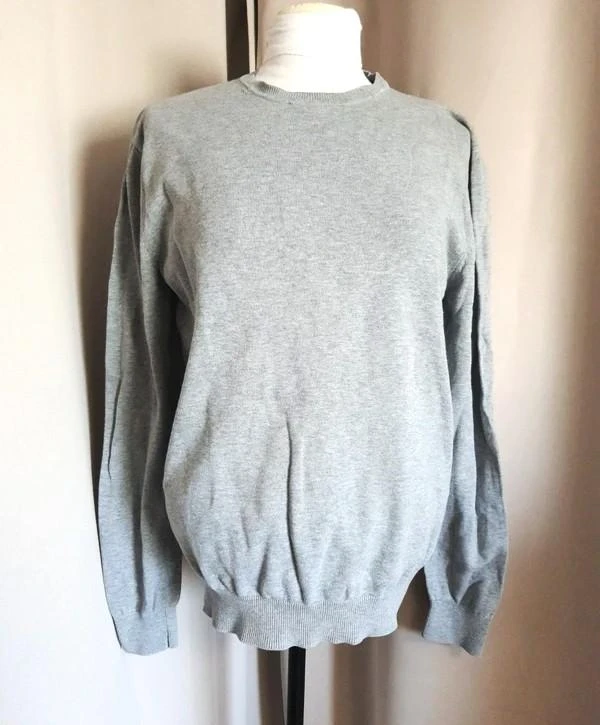Pull gris col rond homme 40 Célio